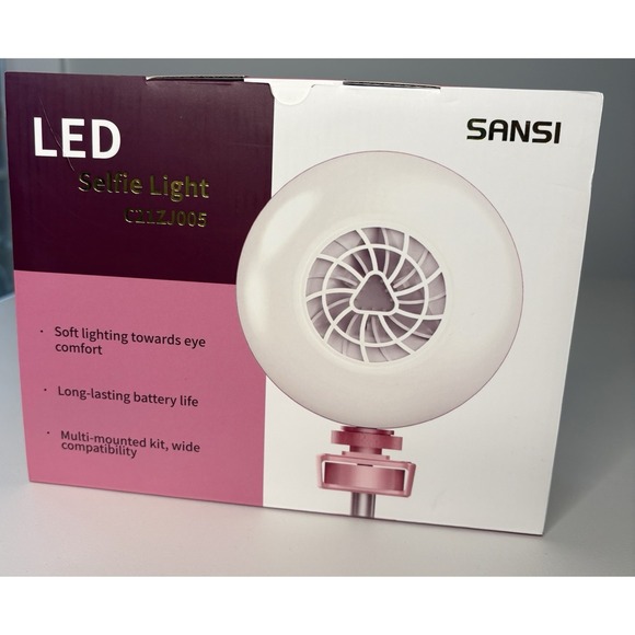 SANSI Other - SANSI LED Selfie Light C21ZJ005 Digital Display Wide Illumination 120° White